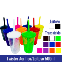 Copo Twister Acrílico 500 ml c/ Tampa