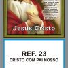 REF. 23 - CRISTO COM PAI NOSSO FOLHINHA METALIZADA