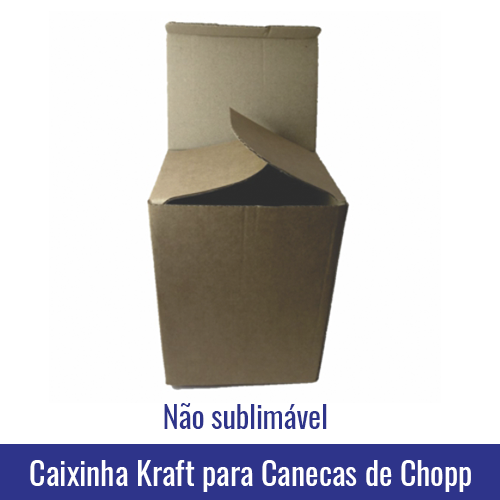 Caixinha KRAFT de PAPELÃO GROSSO para Canecas de CHOPP 475ML (Não sublimável) - Ref. 93007
