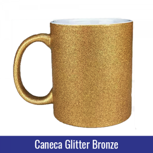 caneca glitter bronze sublimação