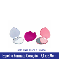 espelho coração plastico