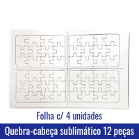 QUEBRA CABEÇA SUBLIMATICO 12 PEÇAS