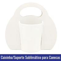 CAIXINHA SUPORTE com alça sublimatico branco para canecas
