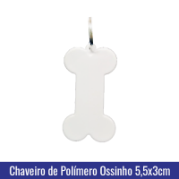 Chaveiro de Polímero c/argola formato OSSINHO para Sublimação - Ref. 94505