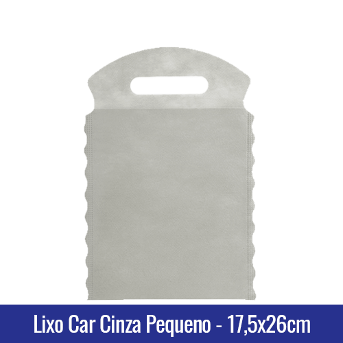 Lixo car TNT Cinza Pequeno 17,5x26cm - Ref 1026
