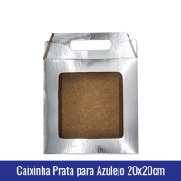 Caixinha PRATA para AZULEJO 20x20CM SUBLIMÁVEL - ref. 93035