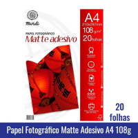 Papel Fotografico MATTE ADESIVO A4(FOSCO) 108g (PCT C/20)