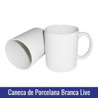 Caneca de Porcelana BRANCA 11oz 325ML - LIVE AA - Ref. 90999