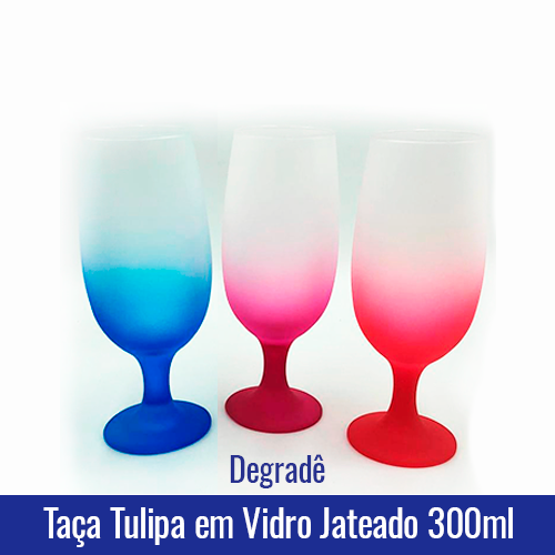 Taça TULIPA em Vidro JATEADO degradê 300ML - Ref. 92008