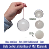 Bola de Natal em Acrilico (7cm) com MDF REDONDO (6cm) sublimável - Ref. 100947