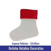 Botinha Natalina Decorativa em ESPUMA POLIÉSTER 22x26cm - Ref. 94815